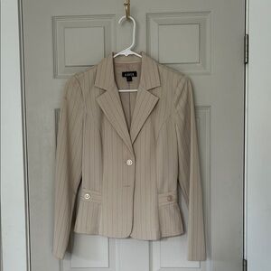 A. Byer Women's Beige Pinstripe Blazer